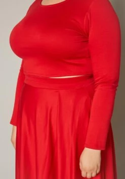 Plus Size Crop Top & Maxi Flare Skirt Set 11 Plus Size Crop Top & Maxi Flare Skirt Set -Curve Elegance Shop 2019333 001 4