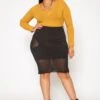 Plus Size Mesh Cut Out Bodycon Skirt -Curve Elegance Shop 2019348 001 0