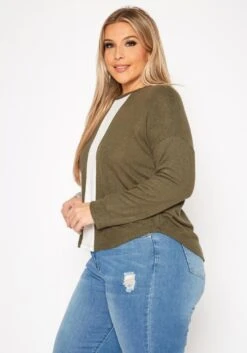 Plus Size Color Block Casual Sweater -Curve Elegance Shop 2019362 128 2