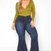 Vibrant Plus Size Butt Lift Bell Bottom Denim Jean -Curve Elegance Shop 2019535 939 5