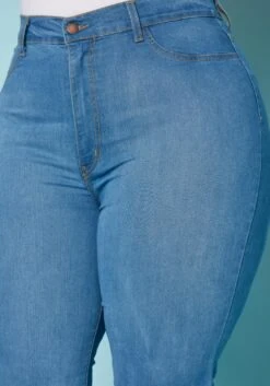 Vibrant Plus Size Classic Blue Flared Hem Jean -Curve Elegance Shop 2019539 938 4