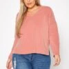 Plus Size Basic V Neck Long Sleeve Top -Curve Elegance Shop 2019545 102 0