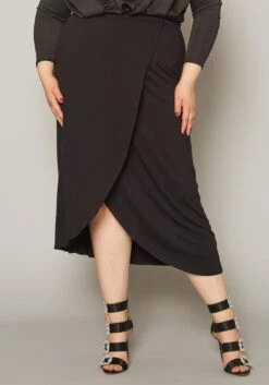 Plus Size High Waist Overlay Midi Skirt -Curve Elegance Shop 2019547 001 0