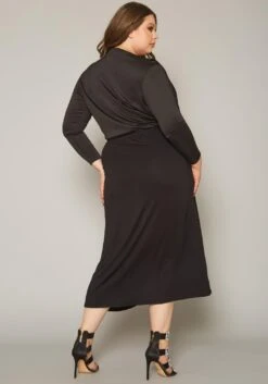 Plus Size High Waist Overlay Midi Skirt -Curve Elegance Shop 2019547 001 3