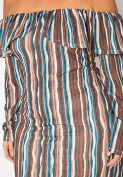 Plus Size Multi Striped Off Shoulder Dress -Curve Elegance Shop 2019553 106 4