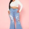 Vibrant Plus Size Distressed Raw Cut Bell Bottom Denim Jean 1 Vibrant Plus Size Distressed Raw Cut Bell Bottom Denim Jean -Curve Elegance Shop 2019585 938 1