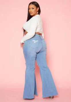 Vibrant Plus Size Distressed Raw Cut Bell Bottom Denim Jean -Curve Elegance Shop 2019585 938 3