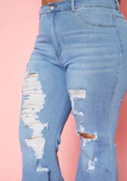 Vibrant Plus Size Distressed Raw Cut Bell Bottom Denim Jean -Curve Elegance Shop 2019585 938 4