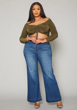 Vibrant Plus Size Deep Blue Denim Mom Jeans -Curve Elegance Shop 2019587 938 0