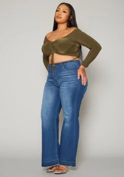 Vibrant Plus Size Deep Blue Denim Mom Jeans -Curve Elegance Shop 2019587 938 2