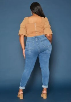 Vibrant Plus Size Distressed Mid Rise Skinny Jean -Curve Elegance Shop 2019589 938 3