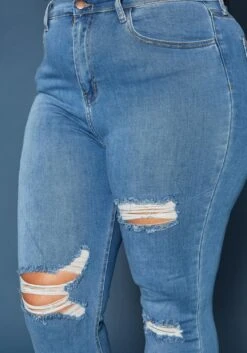 Vibrant Plus Size Distressed Mid Rise Skinny Jean -Curve Elegance Shop 2019589 938 4