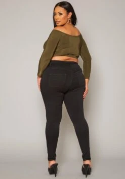 Vibrant Plus Size High Waist Black Denim Skinny Jean -Curve Elegance Shop 2019590 001 3