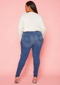 Vibrant Plus Size Distressed Skinny Denim Jeans -Curve Elegance Shop 2019591 938 3