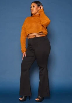 Vibrant Plus Size Bell Bottom Black Denim Jean -Curve Elegance Shop 2019592 001 2