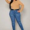 Vibrant Plus Size Knee Rip Skinny Denim Jean -Curve Elegance Shop 2019593 938 1