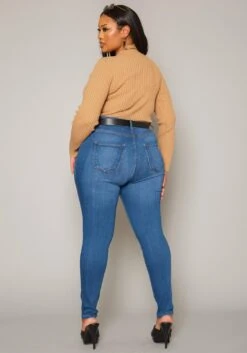 Vibrant Plus Size Knee Rip Skinny Denim Jean -Curve Elegance Shop 2019593 938 3