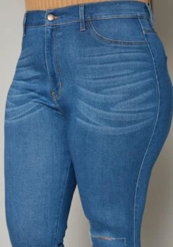 Vibrant Plus Size Knee Rip Skinny Denim Jean -Curve Elegance Shop 2019593 938 4