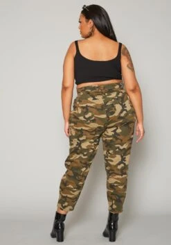 Plus Size Camo Print High Waist Mom Jeans -Curve Elegance Shop 2019594 354 3