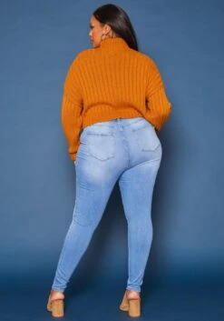 Vibrant Plus Size High Waist Light Wash Skinny Denim Jean -Curve Elegance Shop 2019595 940 3