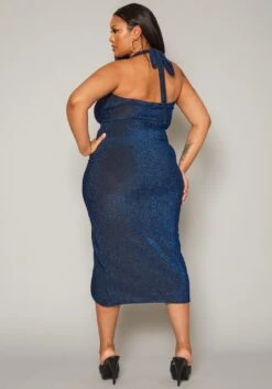 Plus Size Shimmer Halter Neck Bodycon Dress -Curve Elegance Shop 2019615 003 3