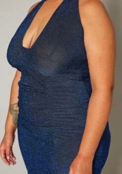 Plus Size Shimmer Halter Neck Bodycon Dress -Curve Elegance Shop 2019615 003 4