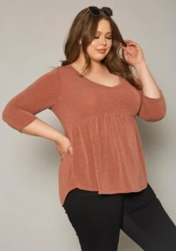 Plus Size Long Sleeve Flare Shirt -Curve Elegance Shop 2019640 162 2