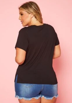 Plus Size V Neck Short Sleeve Top -Curve Elegance Shop 2019642 001 4