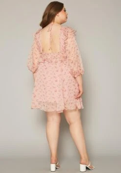 Plus Size Floral Print Flare Mini Dress -Curve Elegance Shop 2019645 102 3