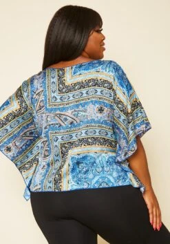 Plus Size Paisley Print Dolman Sleeve Top -Curve Elegance Shop 2019651 003 2