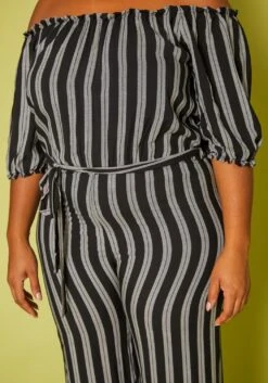Plus Size Off Shoulder Stripe Jumpsuit -Curve Elegance Shop 2019704 001 4