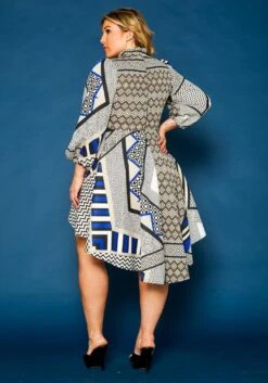 Plus Size Geo Print High To Low Flare Dress -Curve Elegance Shop 2019756 003 3
