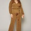 Plus Size Grid Plaid Flare Jumpsuit -Curve Elegance Shop 2019768 001 1