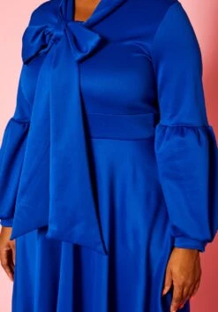 Plus Size Bow Collar Fit & Flare Mini Dress -Curve Elegance Shop 2019773 003 5