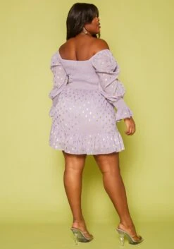 Plus Size Polka Dot Off Shoulder Mini Dress -Curve Elegance Shop 2019775 001 3