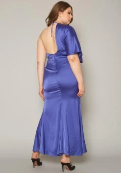 Plus Size One Sleeve Satin Maxi Dress -Curve Elegance Shop 2019831 001 3