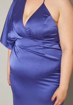 Plus Size One Sleeve Satin Maxi Dress -Curve Elegance Shop 2019831 001 4