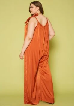 Plus Size Satin Wide Flare Jumpsuit -Curve Elegance Shop 2019847 001 3