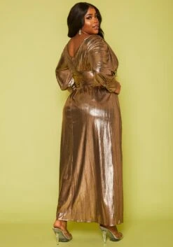Plus Size Bronze Flare Maxi Dress 10 Plus Size Bronze Flare Maxi Dress -Curve Elegance Shop 2019873 001 3