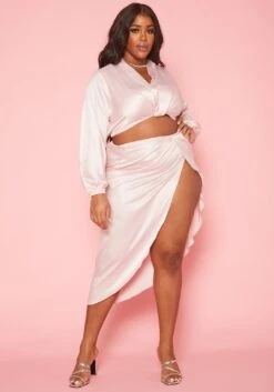 Plus Size Romantic Satin Two Piece Set -Curve Elegance Shop 2019876 001 0