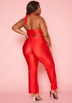 Plus Size Halter Neck Flare Jumpsuit -Curve Elegance Shop 2019903 001 3
