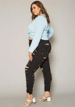 Plus Size Distressed Denim Jeans -Curve Elegance Shop 2019955 001 3