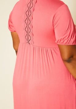 Plus Size Short Sleeve Flare Maxi Dress -Curve Elegance Shop 2019976 002 5