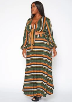 Plus Size Multi Striped Two Piece Set 9 Plus Size Multi Striped Two Piece Set -Curve Elegance Shop 2020016 002 3