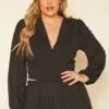Plus Size Corset Hem Long Sleeve Top -Curve Elegance Shop 2020109 001 0