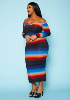 Plus Size Gradient Print Bodycon Maxi Dress -Curve Elegance Shop 2020113 002 4