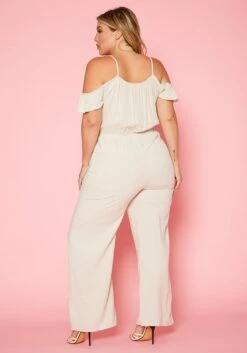 Plus Size Ruffle Hem Flare Jumpsuit -Curve Elegance Shop 2020165 001 3