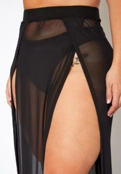 Plus Size High Waist Double Slit Hem Cover Up Skirt -Curve Elegance Shop 2020190 001 4