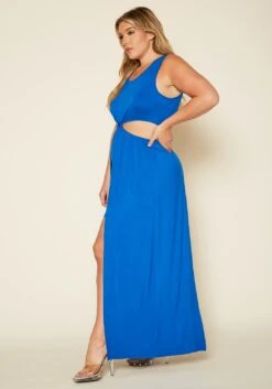 Plus Size Twist Hem Overlay Flare Dress -Curve Elegance Shop 2020193 002 2