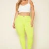 Plus Size Neon Yellow High Waist Skinny Jeans 2 Plus Size Neon Yellow High Waist Skinny Jeans -Curve Elegance Shop 2020200 001 0